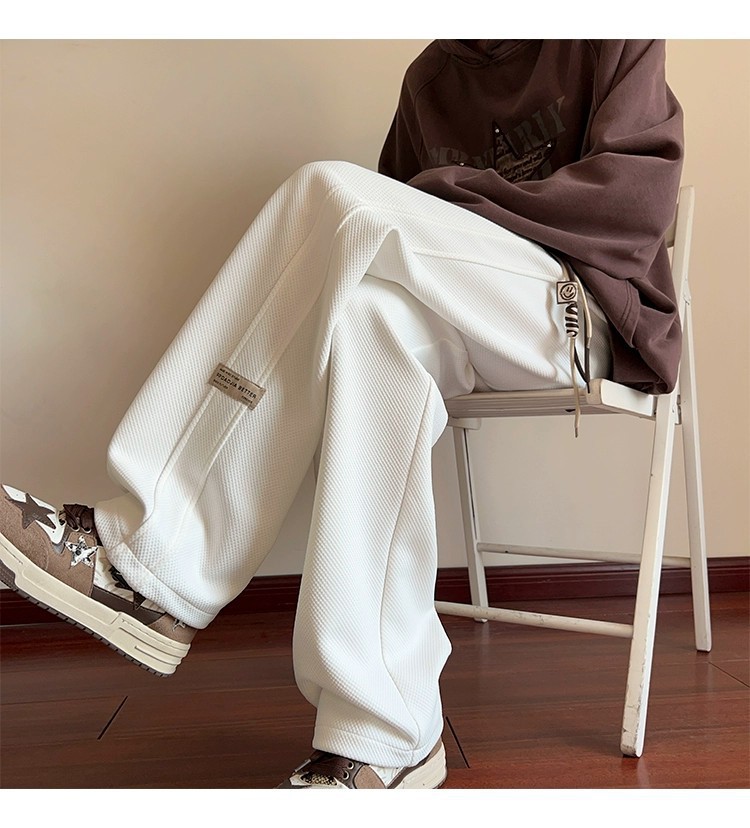 潮牌休闲裤子男宽松春秋新款抽绳运动裤青少年学生高级感卫裤长裤详情7