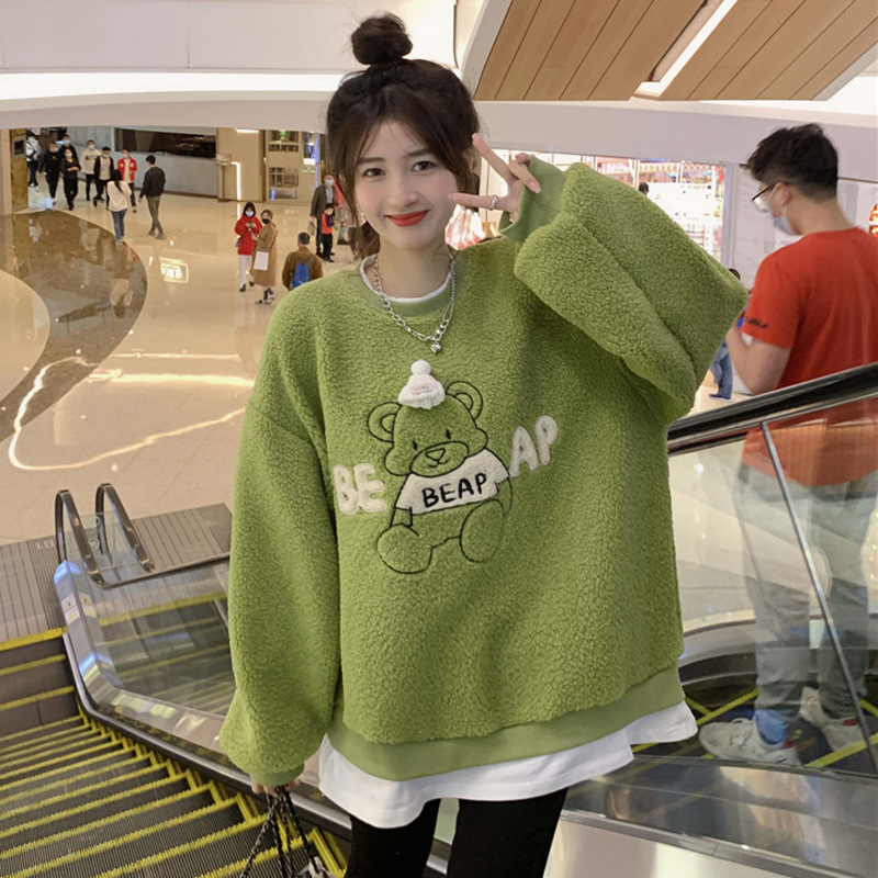 Here are two new autumn 2024 embroidered loose long-sleeved sweatshirts for women pic 12
