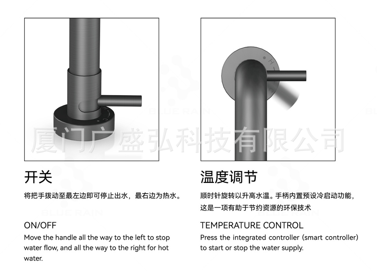 GSH专利设计底座调温水龙头 冷热混水独立控温面盆龙头 浴室台盆详情4