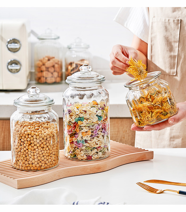 玻璃密封罐蜂蜜柠檬瓶厨房调味瓶泡菜坛子带盖腌制储物罐大玻王涛详情12