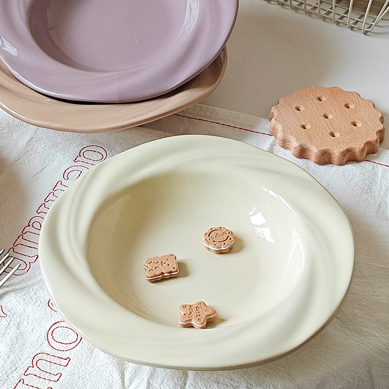 ins风可爱陶瓷餐具高颜值盘子菜盘意面盘西餐盘家用高级感甜品盘详情7