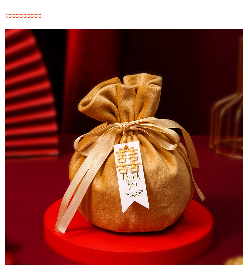 创意婚庆用品丝绒纱袋喜糖盒子 欧式婚礼伴手礼喜糖袋 糖果盒批发详情6