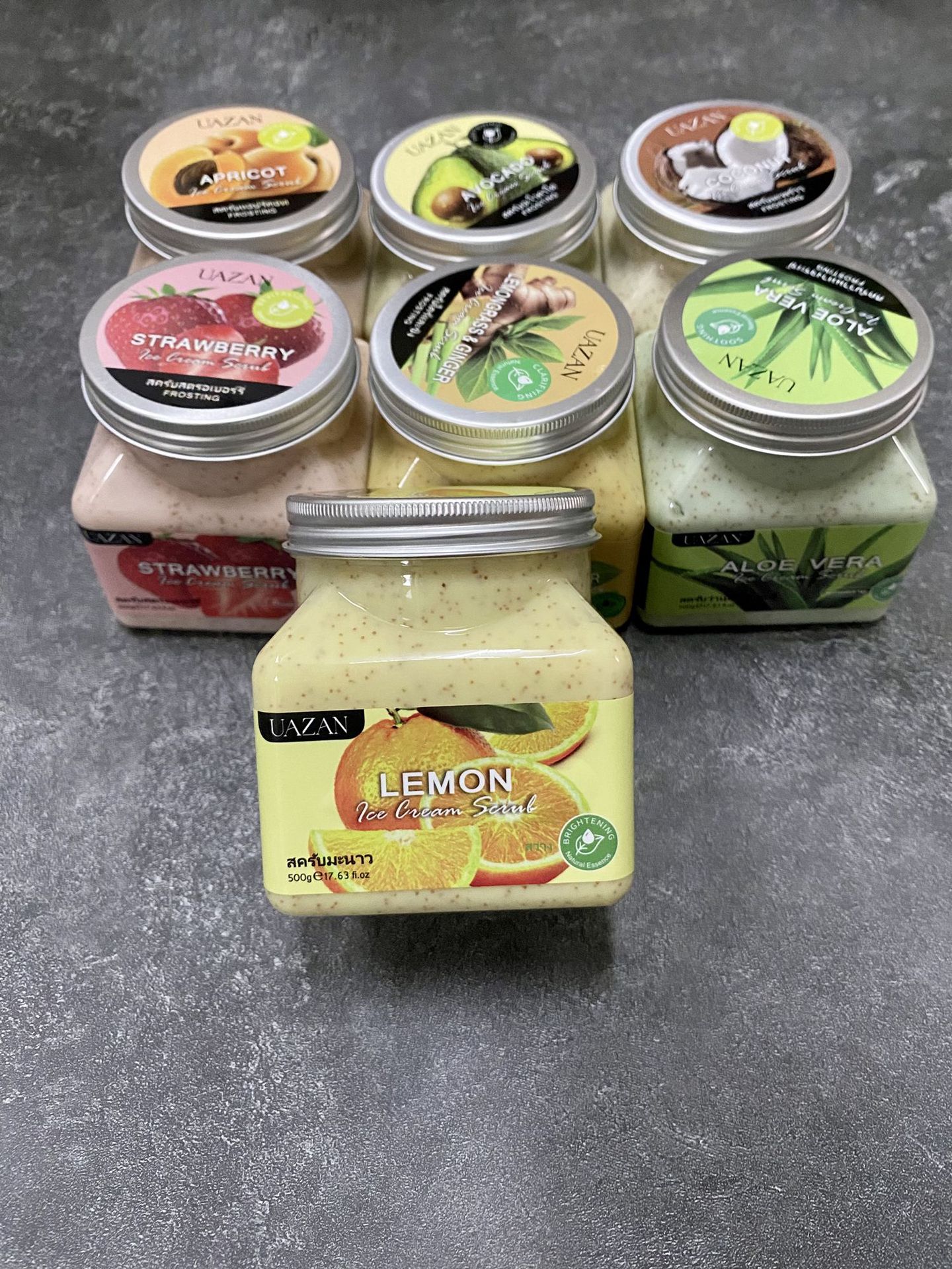 UAZAN植物水果磨砂膏身体去角质沐浴盐死皮清洁嫩肤美容护肤身体护理详情56