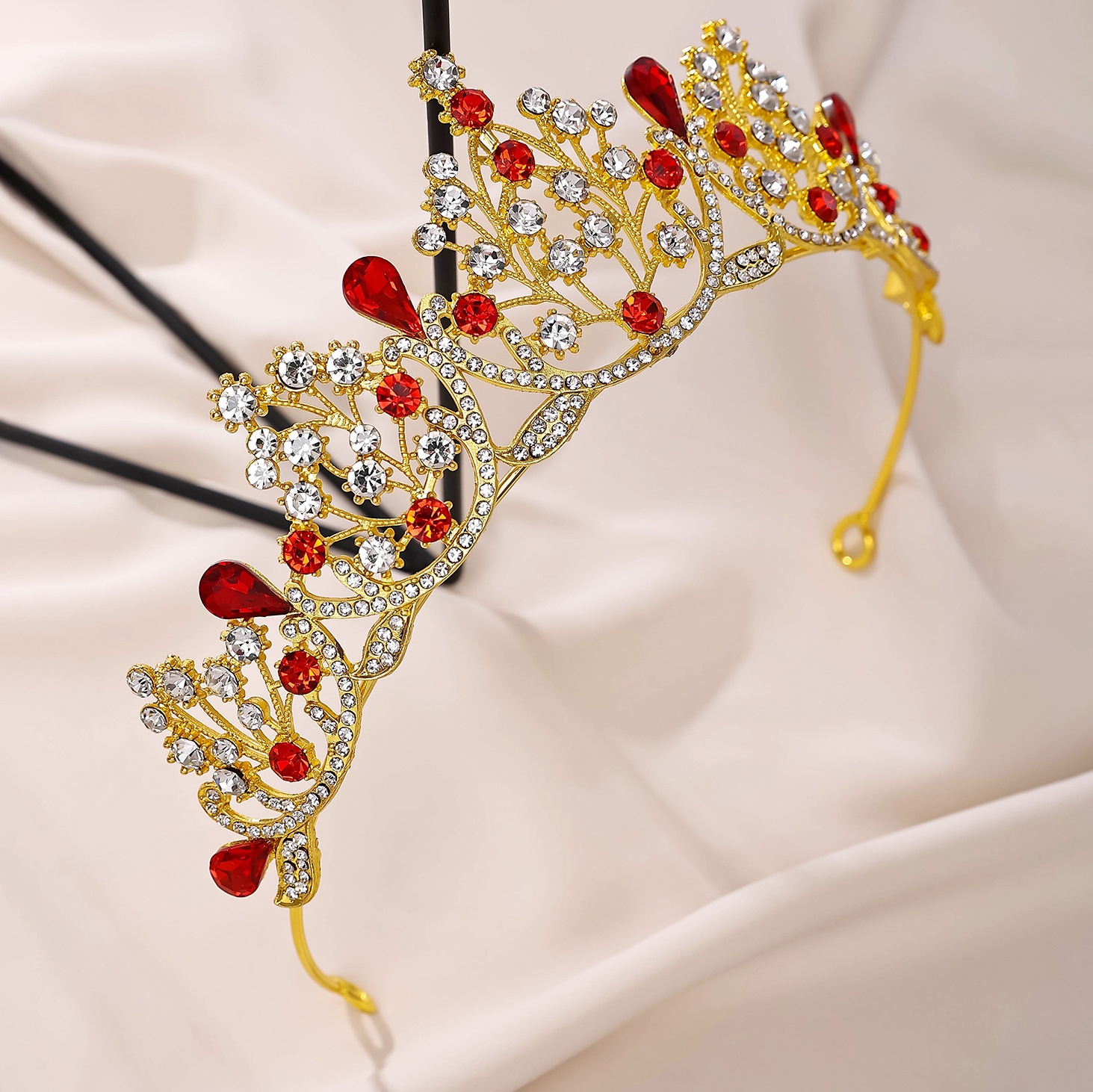 皇冠婚礼发箍新 娘头饰水钻头箍饰品 锌合金凤冠婚庆走秀新娘皇冠详情12