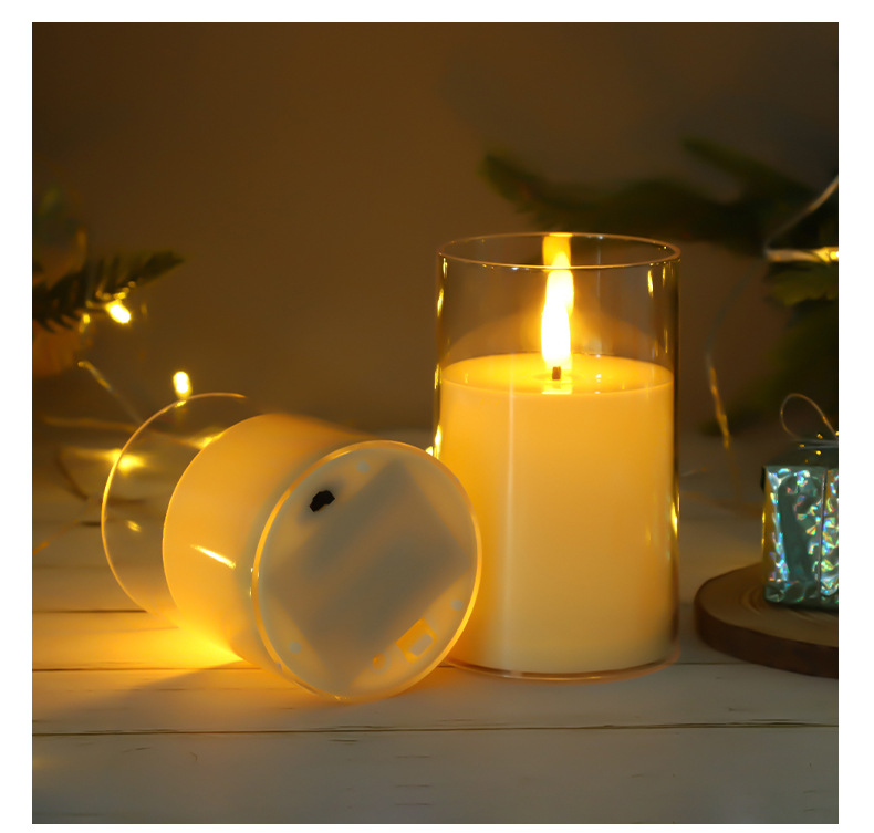 led电子蜡烛灯亚克力透明杯蜡酒店会所音乐会装饰氛围灯表白布置详情14