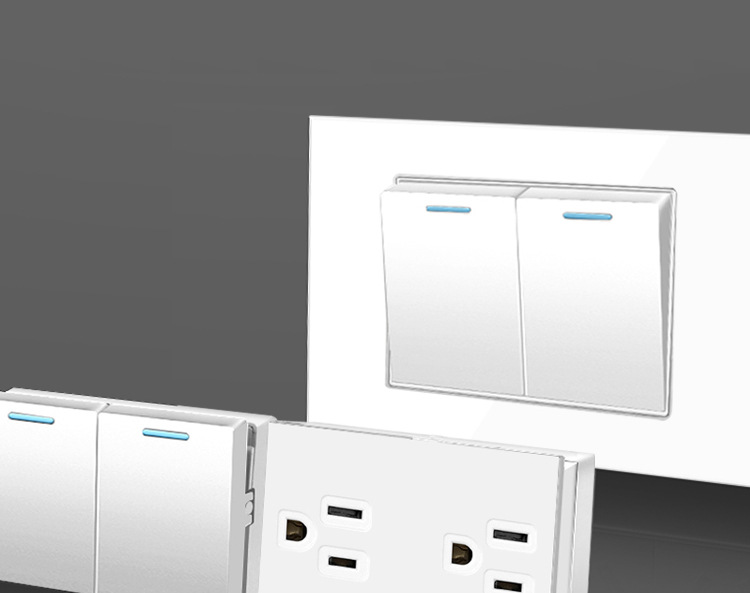 American standard socket 15A, Taiwan 110V, American standard switch panel with USB wall power supply, household white American panel pic 12