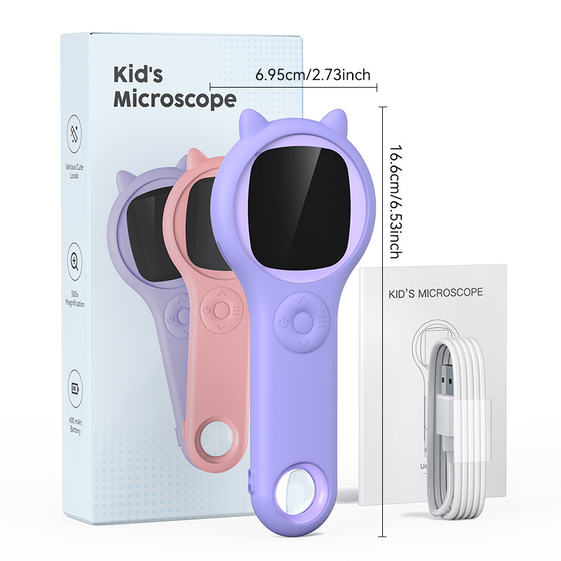 新品355儿童数码显微镜 学生便携式手持2寸IPS高清显微镜一件代发详情13