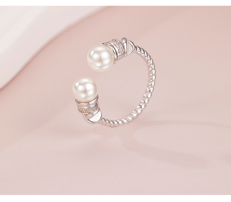 S925 sterling silver open ring, a niche design, high-end vintage open ring DIY empty stand accessory in stock pic 10