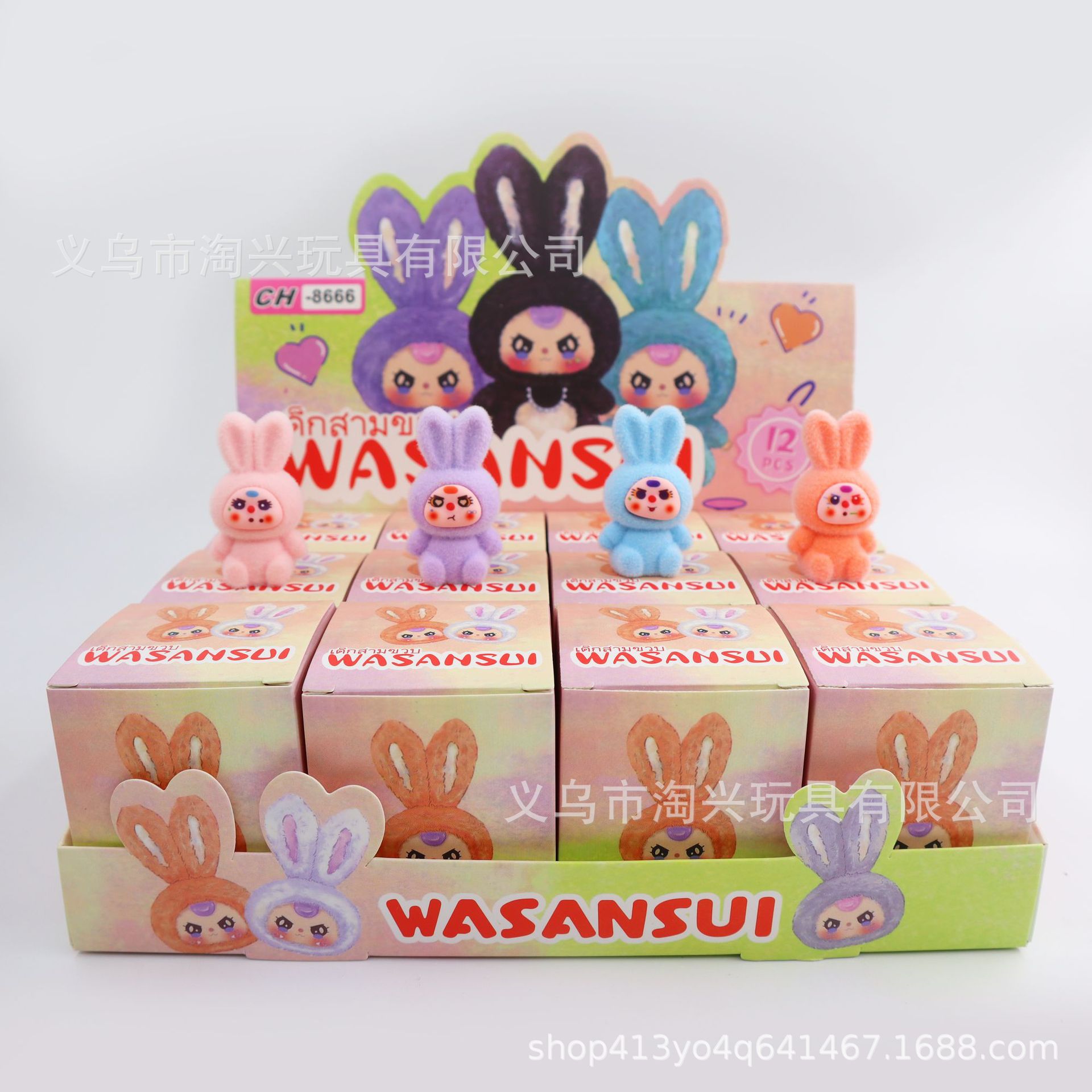 植绒瑜伽拉泡泡布布玛特盲盒潮玩萌粒手办公仔创意摆件玩具跨境详情5