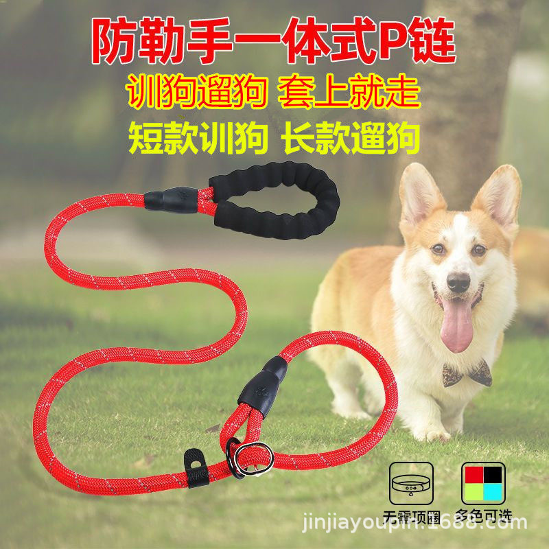 Pet dog leash chain supplies, P-chain dog walking leash, explosion-proof p leash, medium and large-sized golden Retriever pic 11