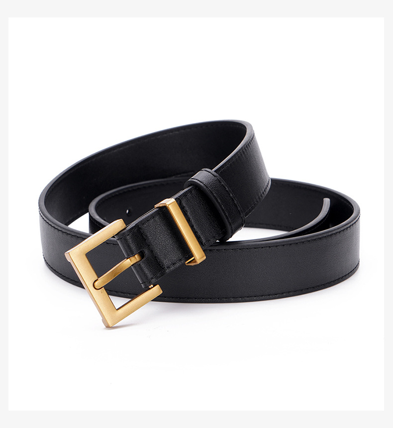 女士真皮皮带女简约百搭配牛仔裤宽腰带女通勤配休闲裤带男女通用详情6