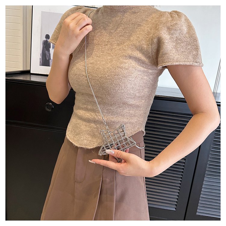 跨境2024夏新款小香风镂空金属星星包晚宴包单肩斜挎气质链条女包详情70