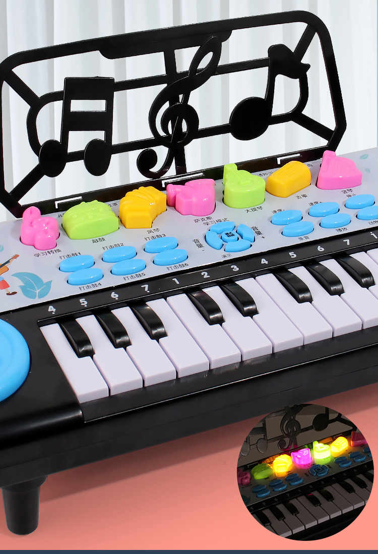 初学者可弹奏钢琴宝宝益智2男女孩生日礼物5儿童电子琴玩具3一6岁详情4