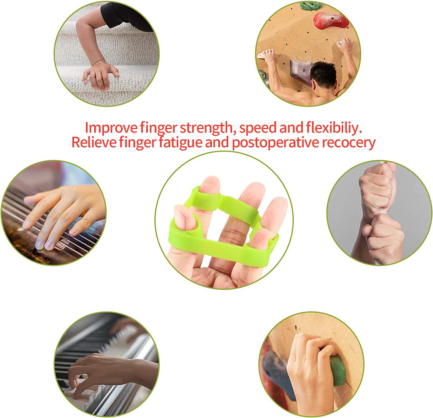 Cross-border silicone finger tension ring, finger trainer, finger exercise device, hand rehabilitation tension device, five-finger trainer pic 17