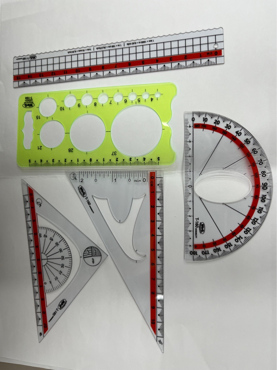 Direct sales of PS material ruler five-piece set from the manufacturer pic 4