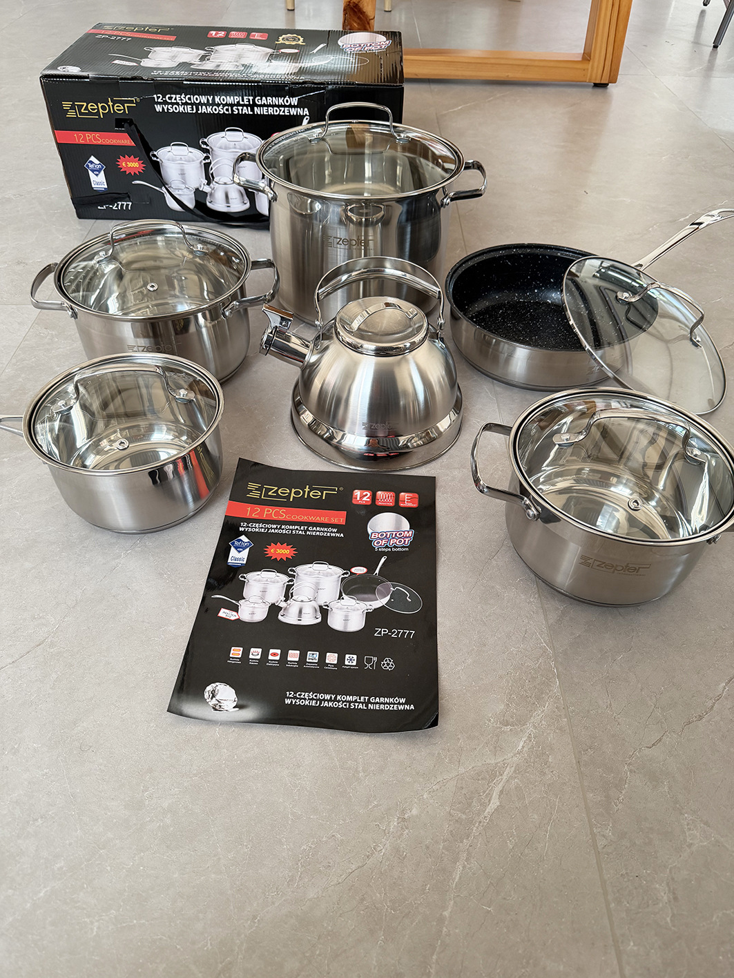 Zepter German 12-piece stainless steel pan ZP2777 non-stick frying pan pic 1