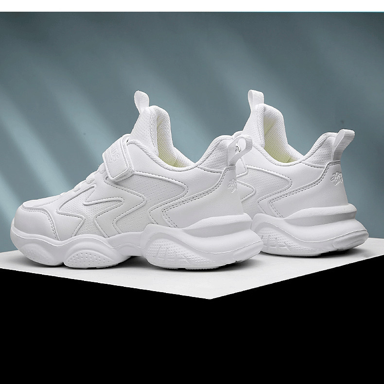 批发男童白色运动鞋女童白鞋儿童小白鞋2024新款中小学生波鞋工厂详情25