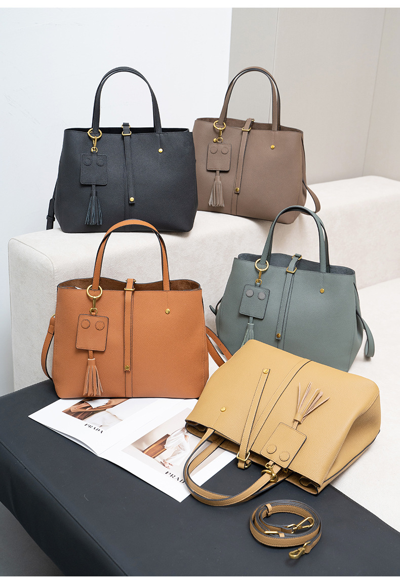 真皮手提包女头层牛皮托特包大容量水桶包真皮女士包包单肩斜挎包详情38