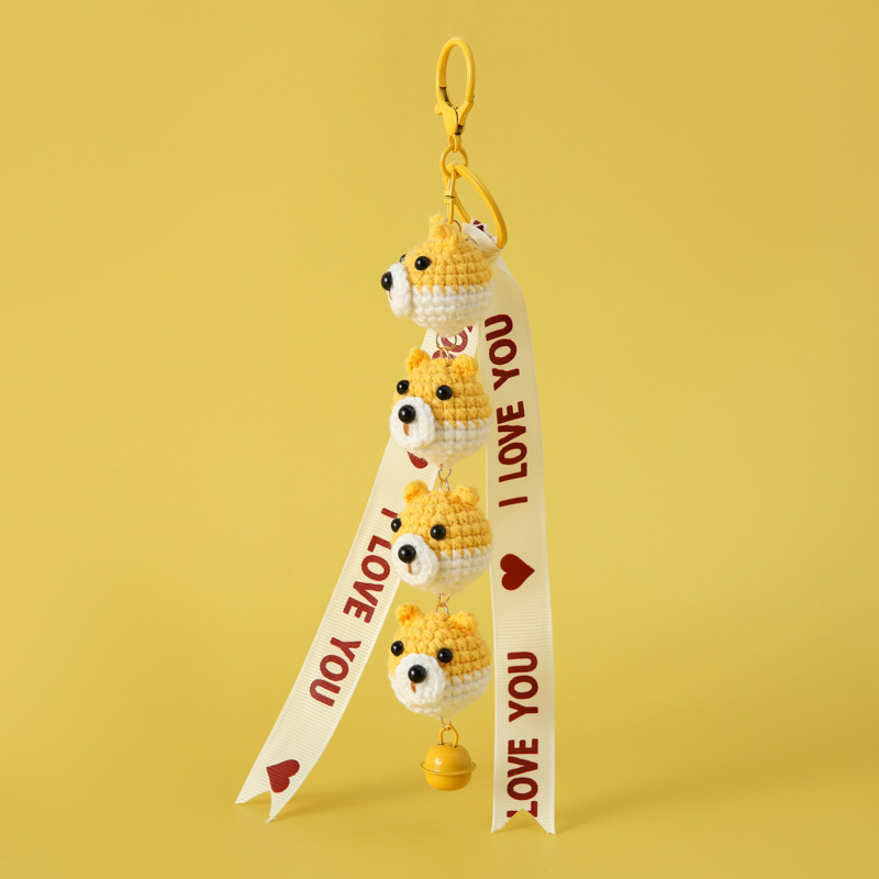 窗边手工铃铛挂件多头动物好运挂串车内装饰编织鲸鱼熊猫小鸡兔子详情4