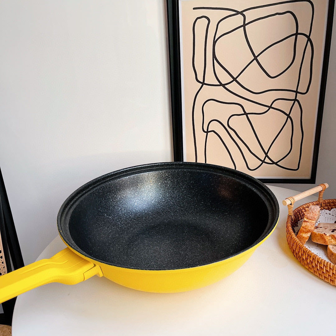 Premium yellow duck wok, non-stick wok gift cookware, tourmaline non-stick wok, Douyin and Xiaohongshu bestseller pic 14