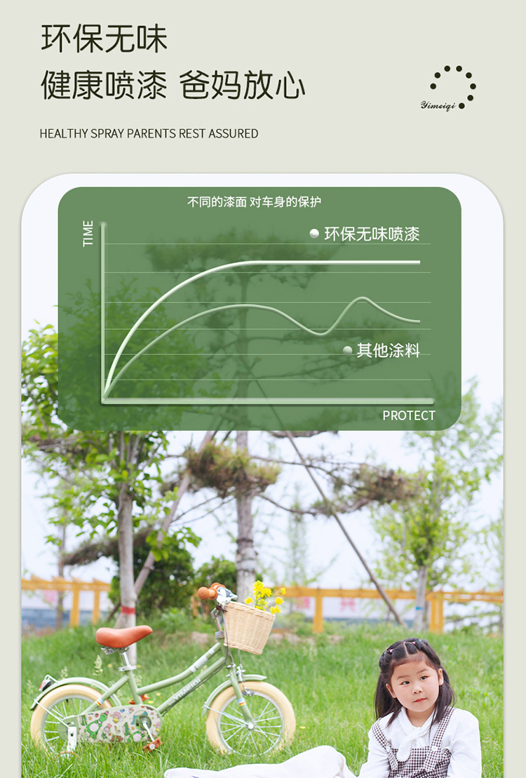 新款复古韩版儿童自行车4岁-10岁男女宝宝脚踏车小孩单车带辅助轮详情10