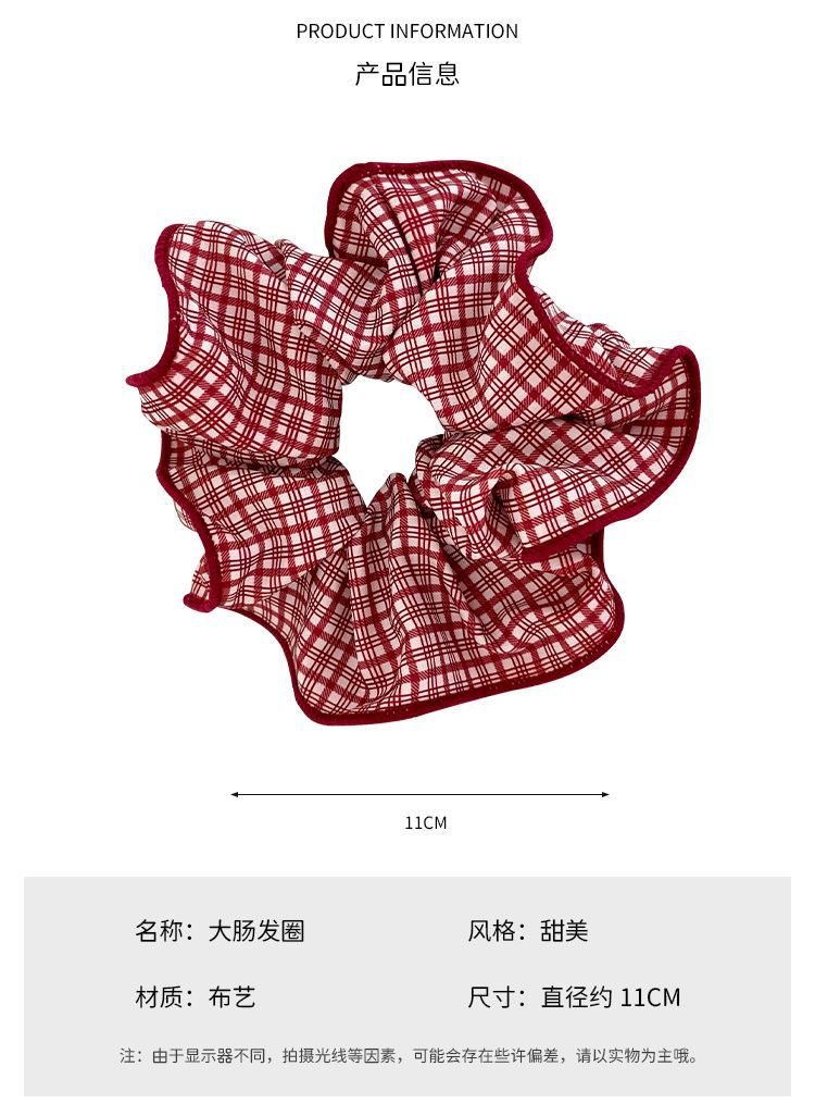安可拉红头饰成人大肠圈不伤发女童发绳女孩扎丸子头高弹力发圈详情3