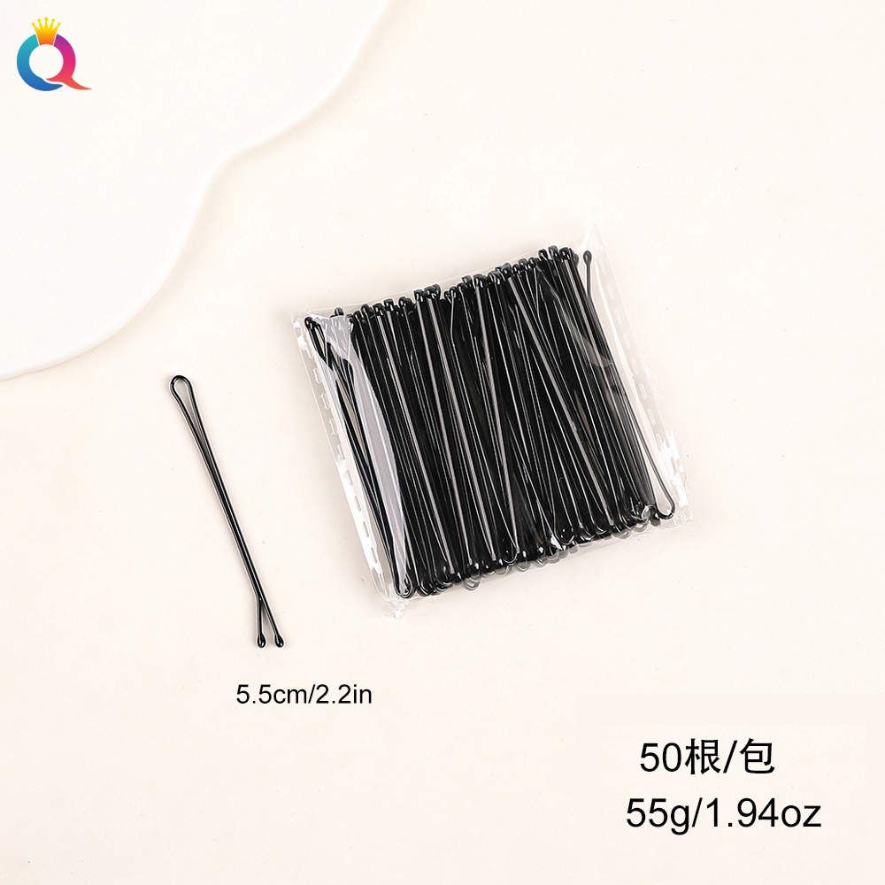 Wholesale of Qiyue Classic black straight clips, durable lacquered hair clips, braided hair clips, broken hair bangs clips and side clips pic 69