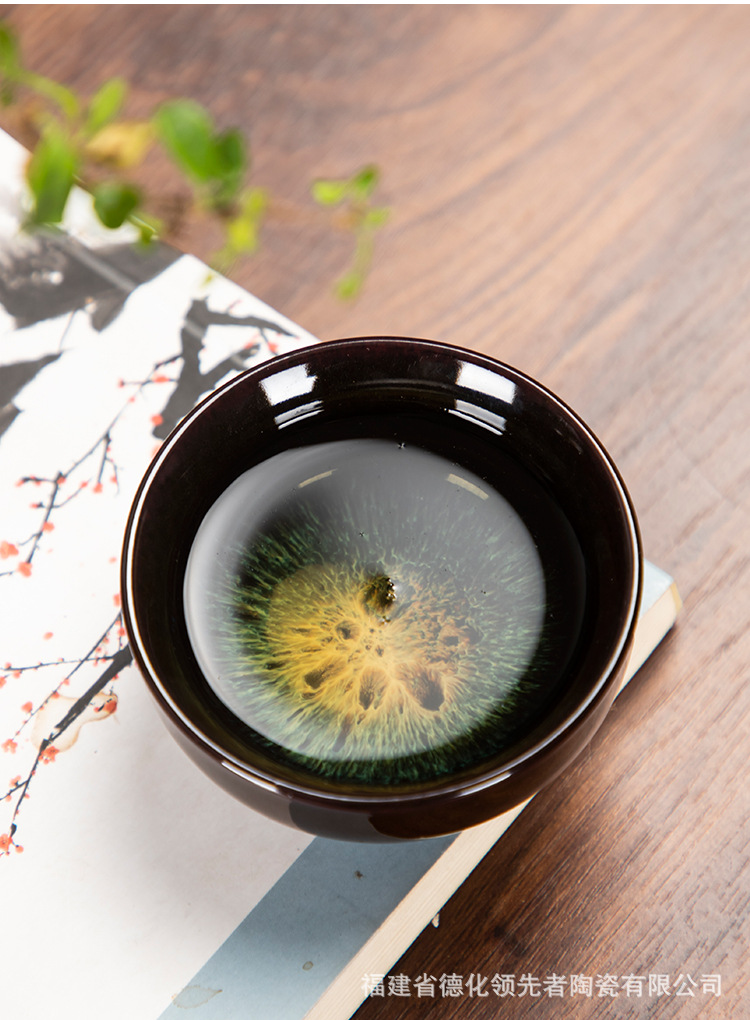 小茶杯沙金窑变杯陶瓷茶盏主人单杯功夫茶杯茶具建盏品茗杯详情11