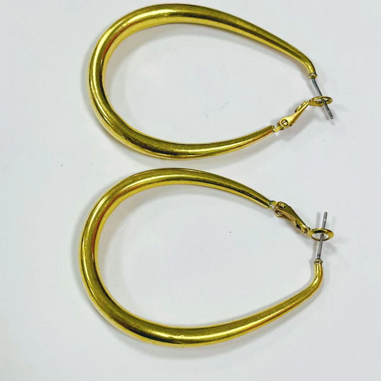 新款空心水滴耳环耳饰黄铜铜胚diy欧美高级感潮流饰品详情3