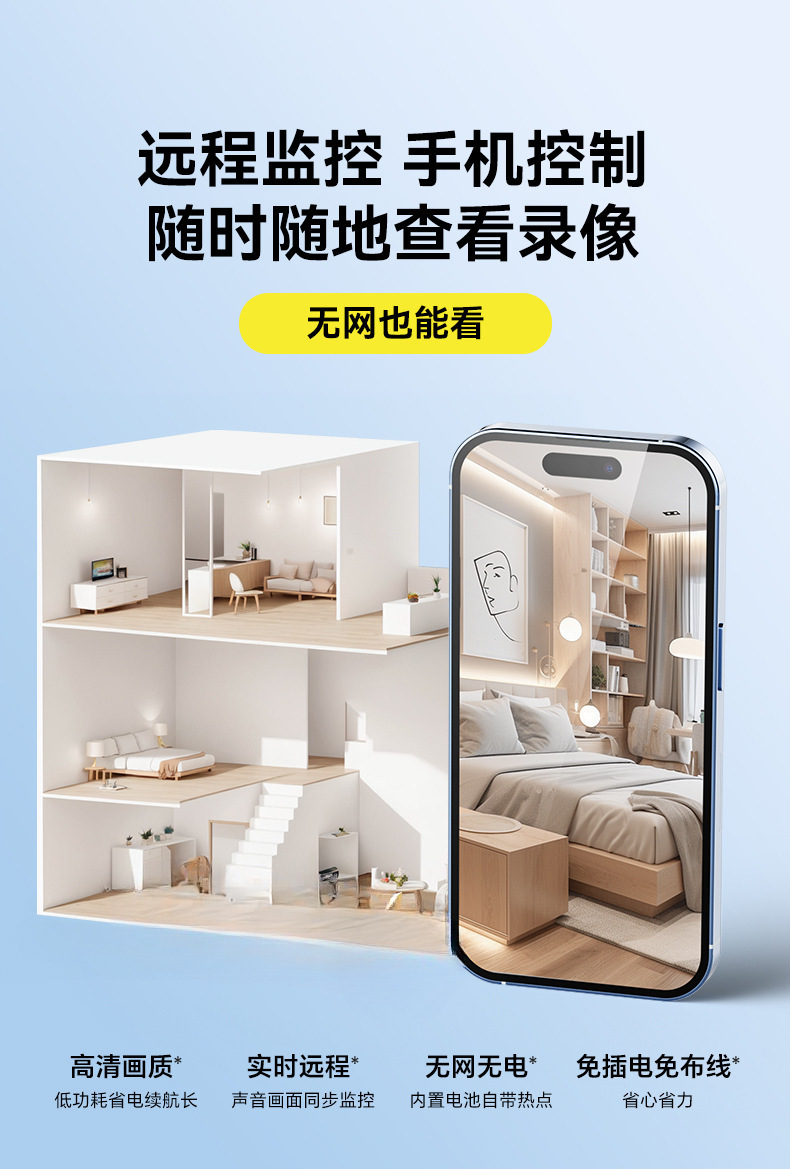 CCTV Overseas version high-definition night vision smart home 1080P security (Note: The title is 54 characters long, meeting the requirements. Keywords are not repeated, the structure is smooth, and there are no violations. pic 3