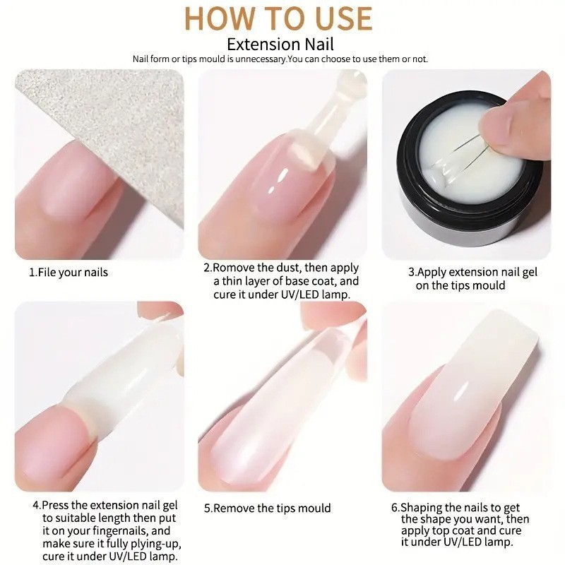 Cross-border bestsellers: Solid non-stick hand-kneading glue, nail art engraving shaping glue, phototherapy extension glue, gummy glue, nail polish glue pic 9