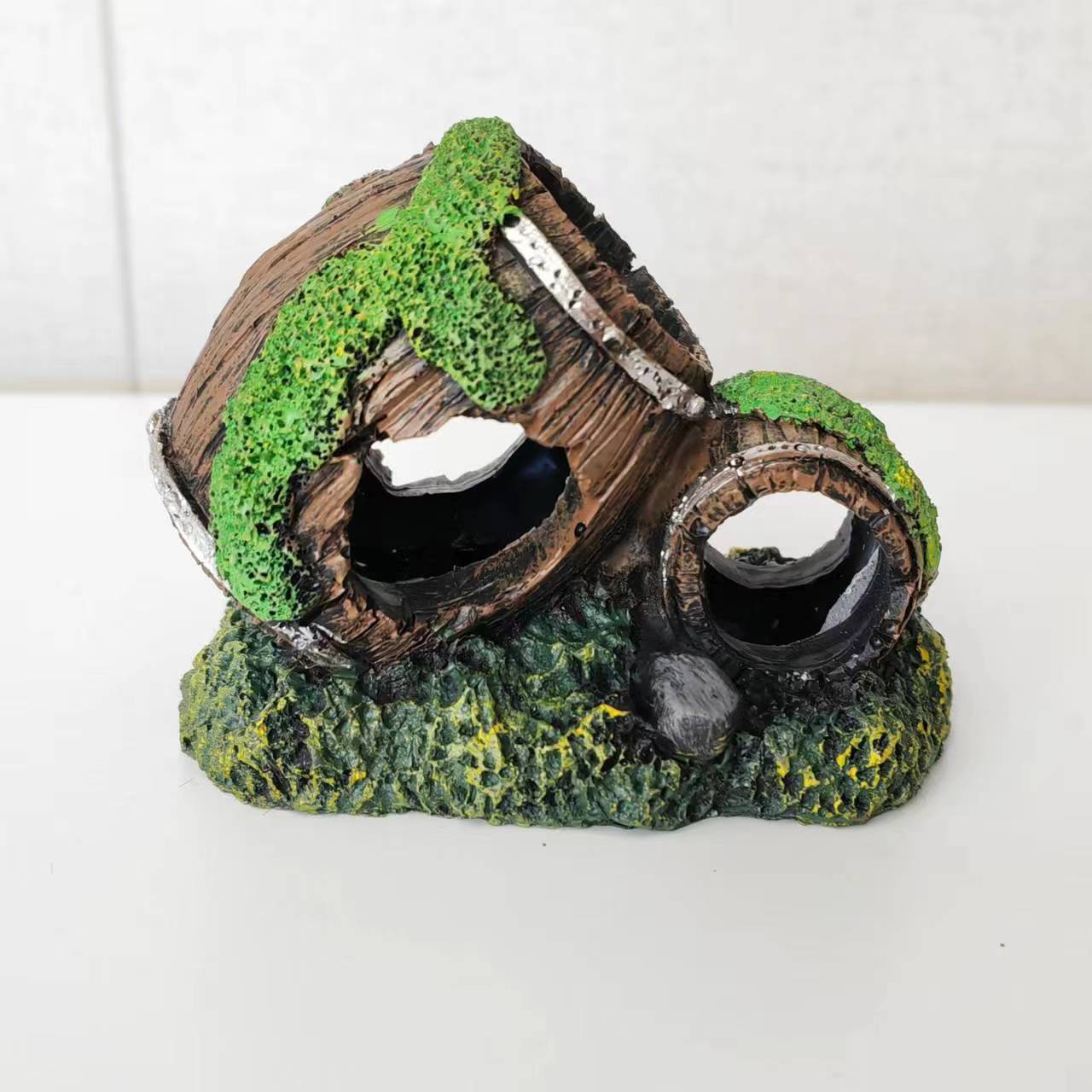 新款鱼缸装饰躲避洞穴水族箱摆设虾屋慈鲷虾窝躲藏屋空心仿真酒桶详情17