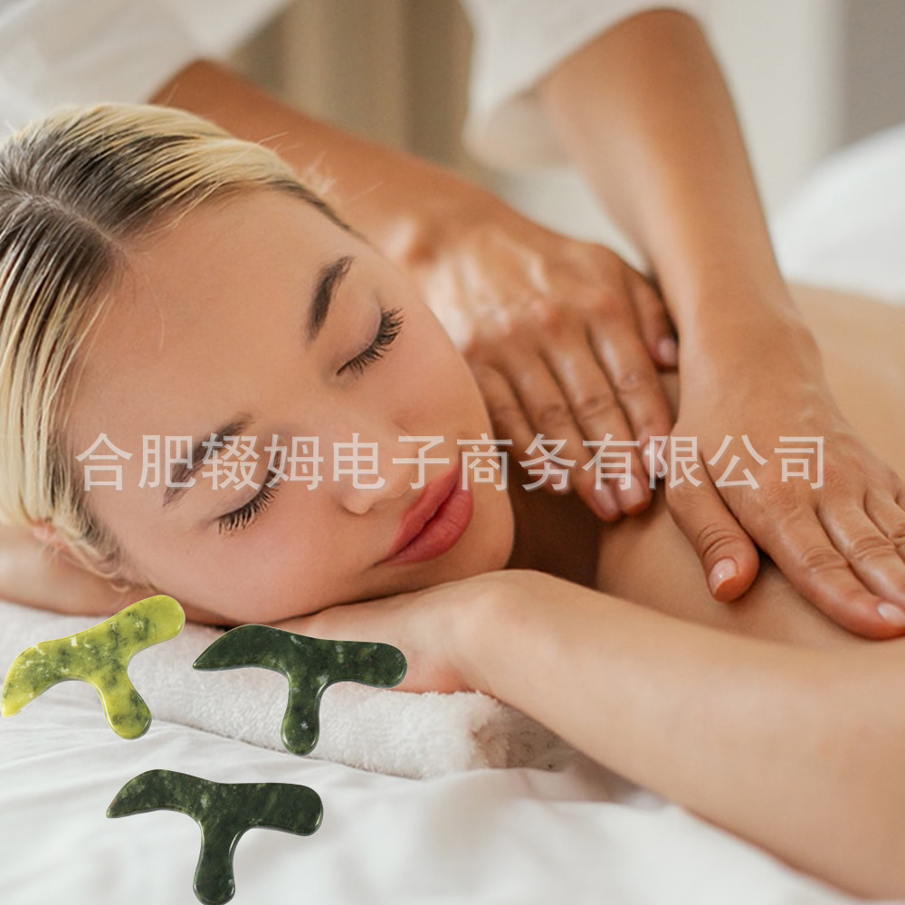 源头工厂岫岩玉多功能玉石滚轮美容器脸部眼部刮痧三叉足底按摩工具详情19