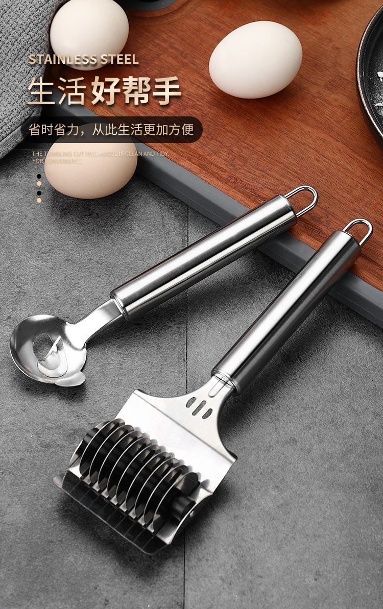 Factory direct sales of household stainless steel manual noodle cutter, flour mixer, kitchen small tool, stainless steel, manual and labor-saving pic 3