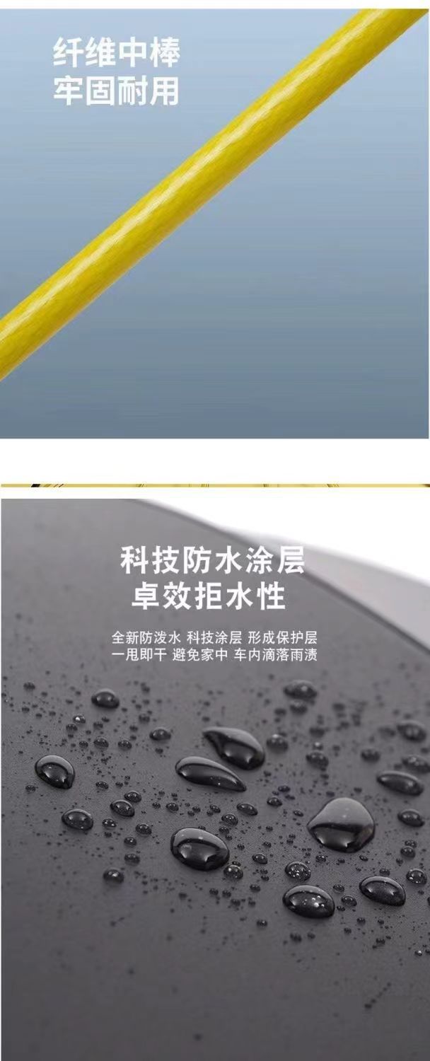 黑胶24骨高尔夫自带防水套弯柄长柄雨伞双人加大号直杆直柄伞男女详情6