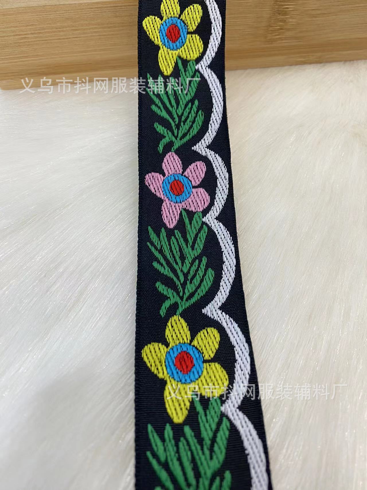 2.8- 3.2cm High-quality Hanfu webbing, retro ethnic style jacquard webbing, bow hair accessories, headwear accessories pic 5