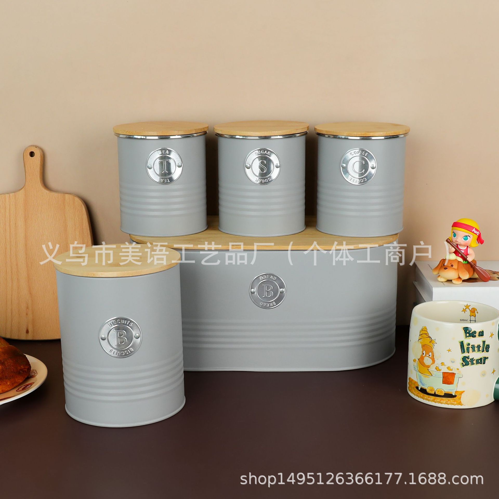 创意简约密封陶瓷罐黑白防潮储物罐咖啡罐茶叶罐糖罐食品级密封罐详情4