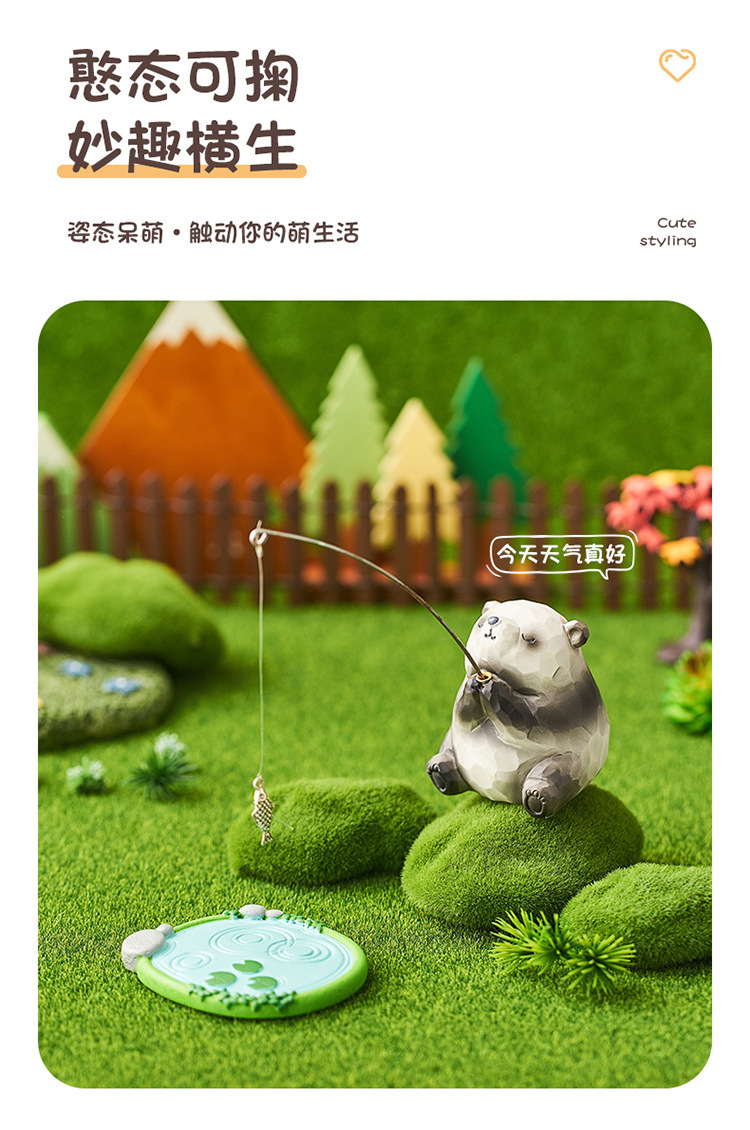 Squinting animal fishing ornaments, desk atmosphere decoration, computer monitor ornaments, small gifts for good luck when coming ashore pic 9
