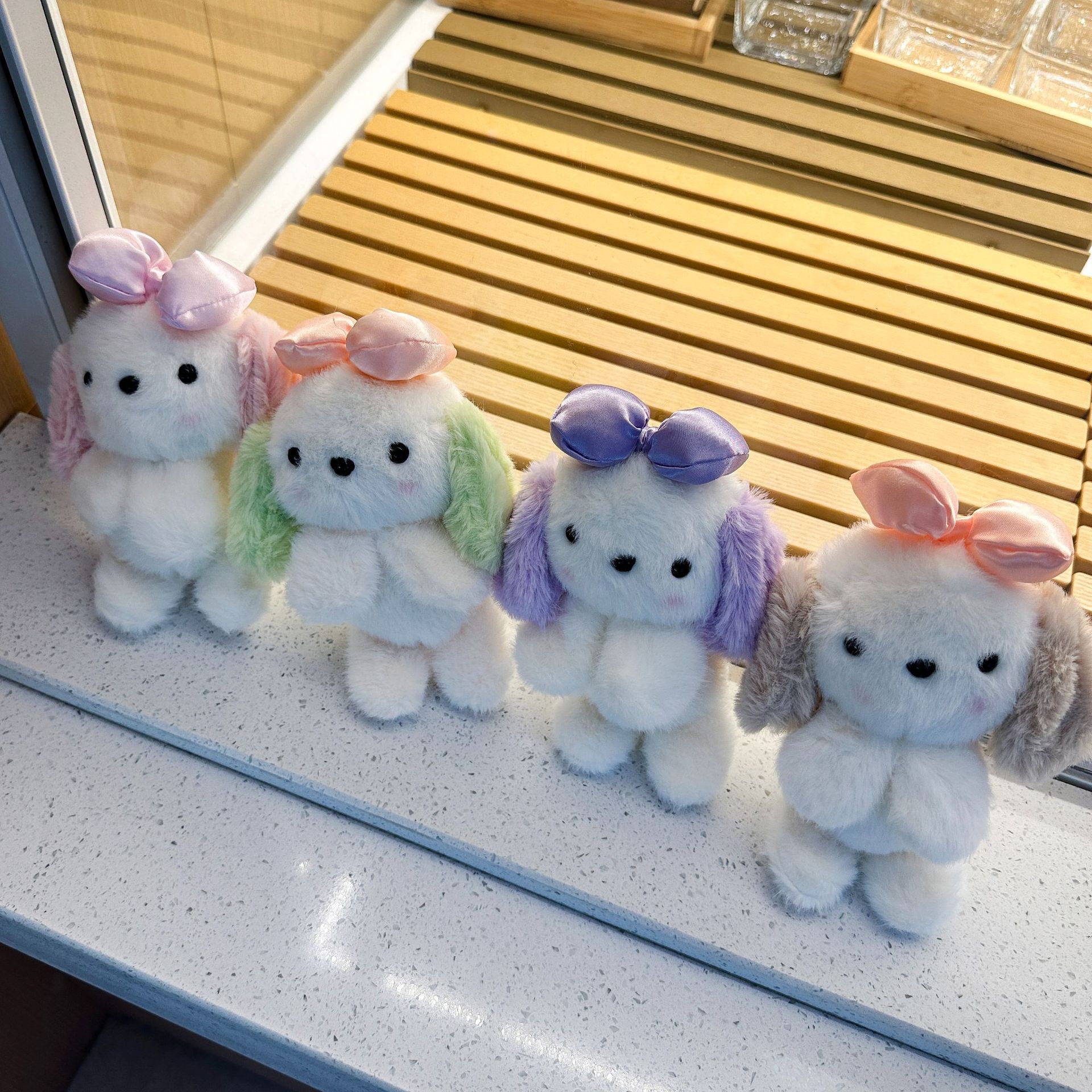 Cute and adorable bow, little dog pendant, plush toy, doll, bag, hanging decoration, keychain, doll pic 6