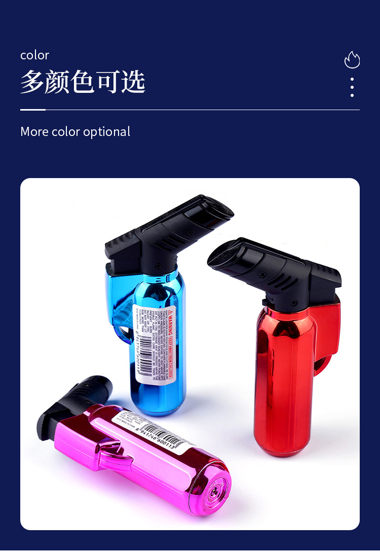 厂家直供金属壳防风打火机充气直冲火点火器点香火机气体焊喷详情7