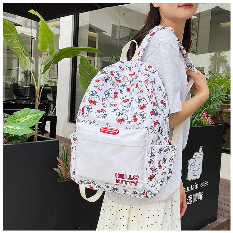 New cross-border cartoon printed schoolbag for junior high school girls, 2024 new high-appearance-level trendy casual backpack pic 20