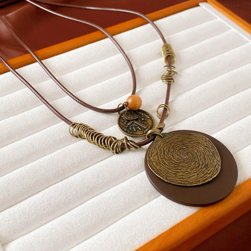 跨境复古民族风吊坠项链网红百搭高级感毛衣链小众简约饰品批发女详情12