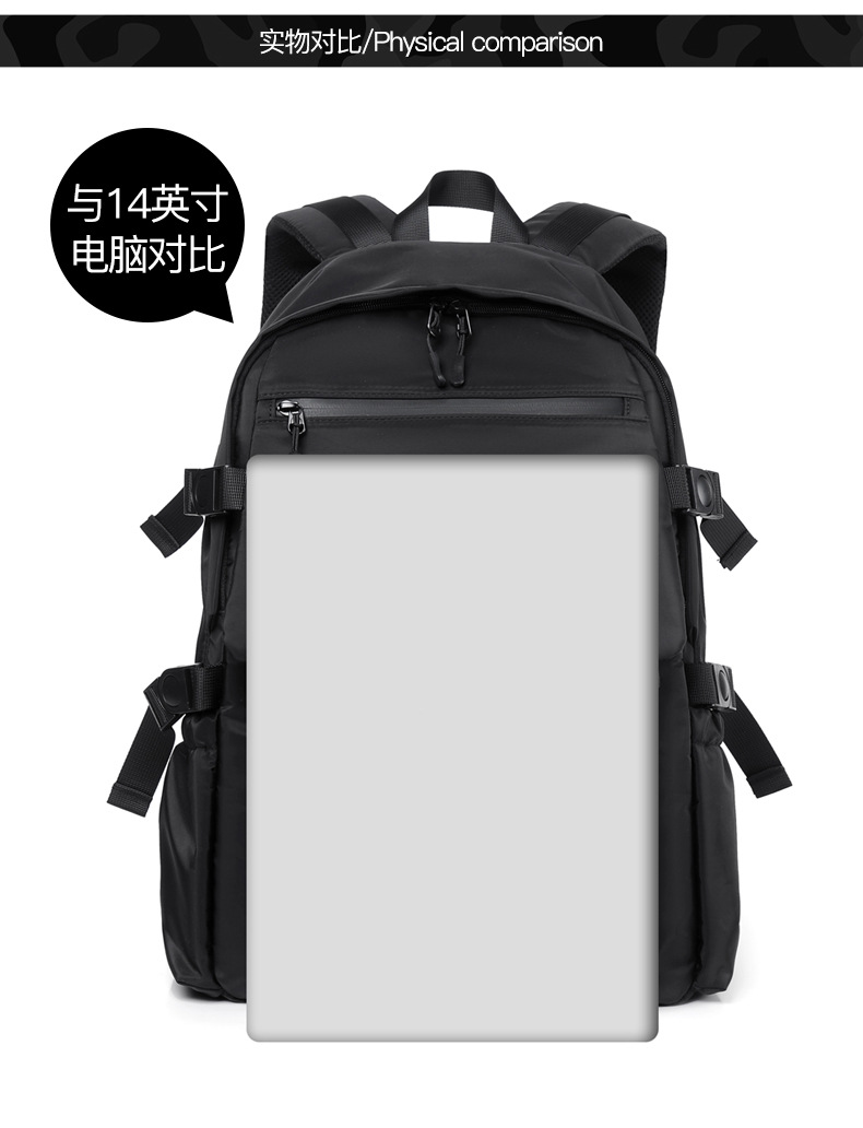 新款双肩背包男户外大容量学生书包可定LOGO轻便摄影包潮牌旅行包详情34