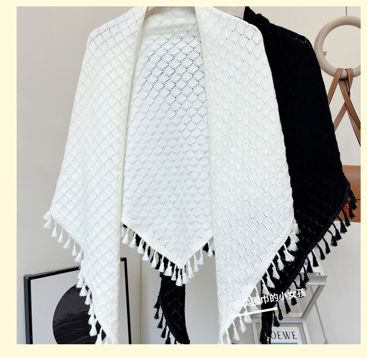 国潮旗袍披肩女外搭百搭中国风春秋新款针织外套搭配长袖三角开衫披肩详情14