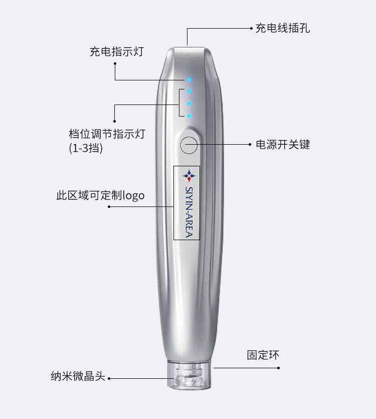 电动微针仪器微晶笔MTS纳米飞梭水光导入仪家用电子美容仪美容院详情13