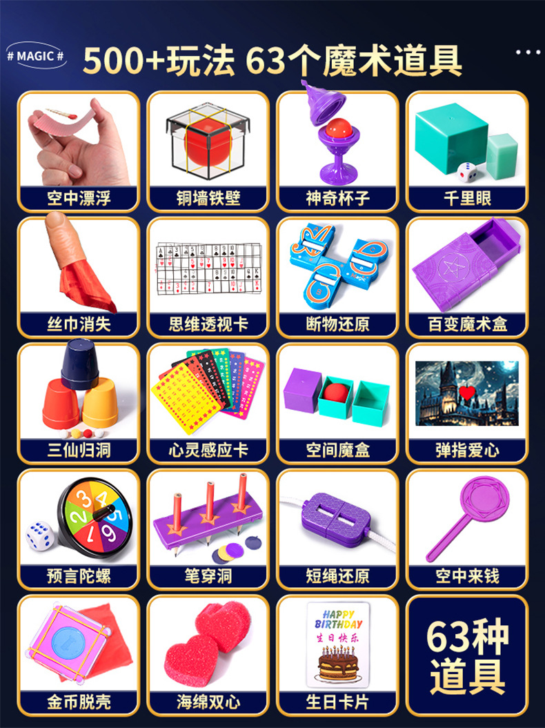 儿童魔术道具礼盒套装魔法玩具男孩震撼扑克高级表演女孩生日礼物详情3