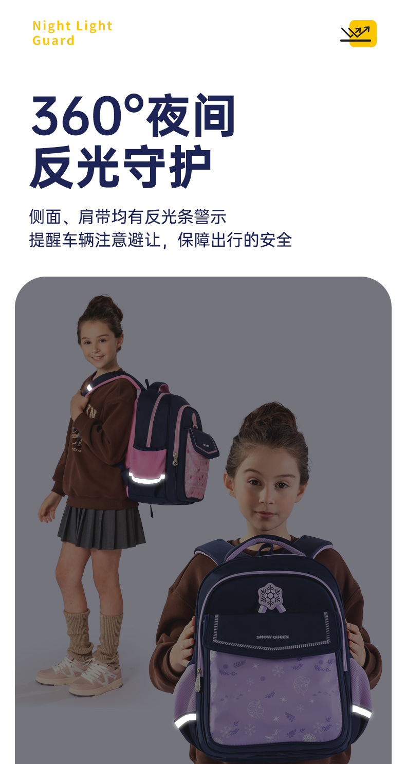 迪士尼书包1-6年级小学生男女孩护脊减负儿童大容量背包双肩包详情13