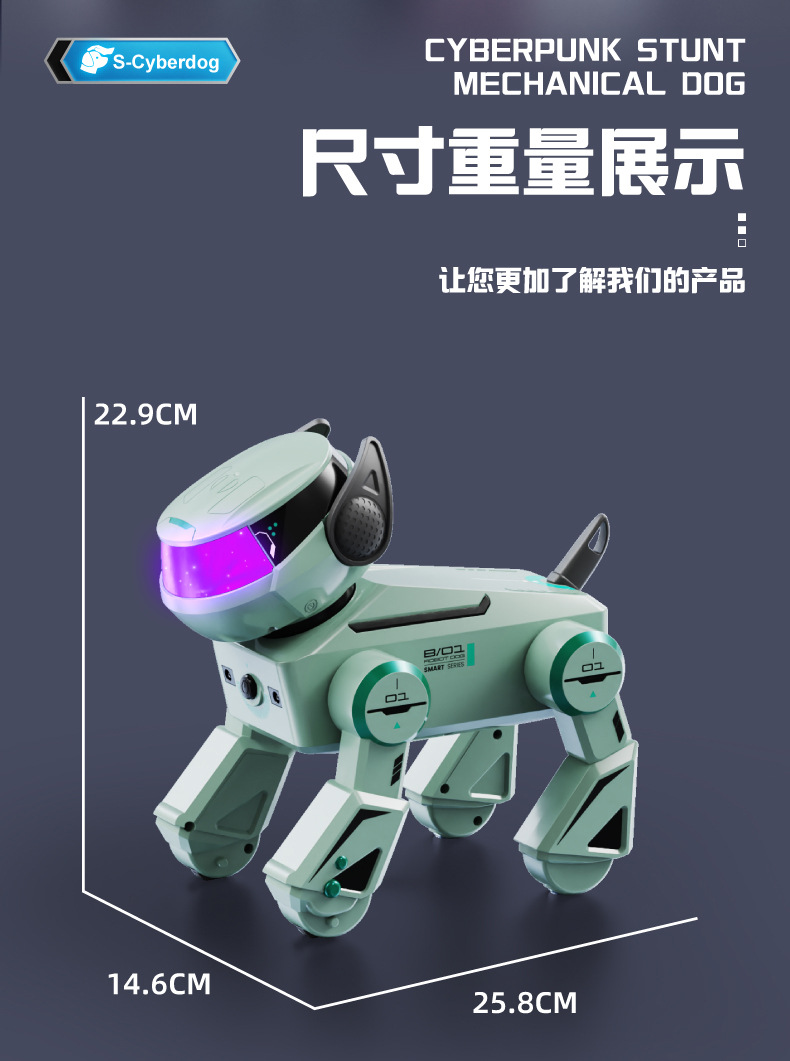 YDJ programación multifuncional cantando y bailando control remoto máquina perro AI inteligente interactivo preguntas y respuestas perro mecánico juguetes para niños pic 28