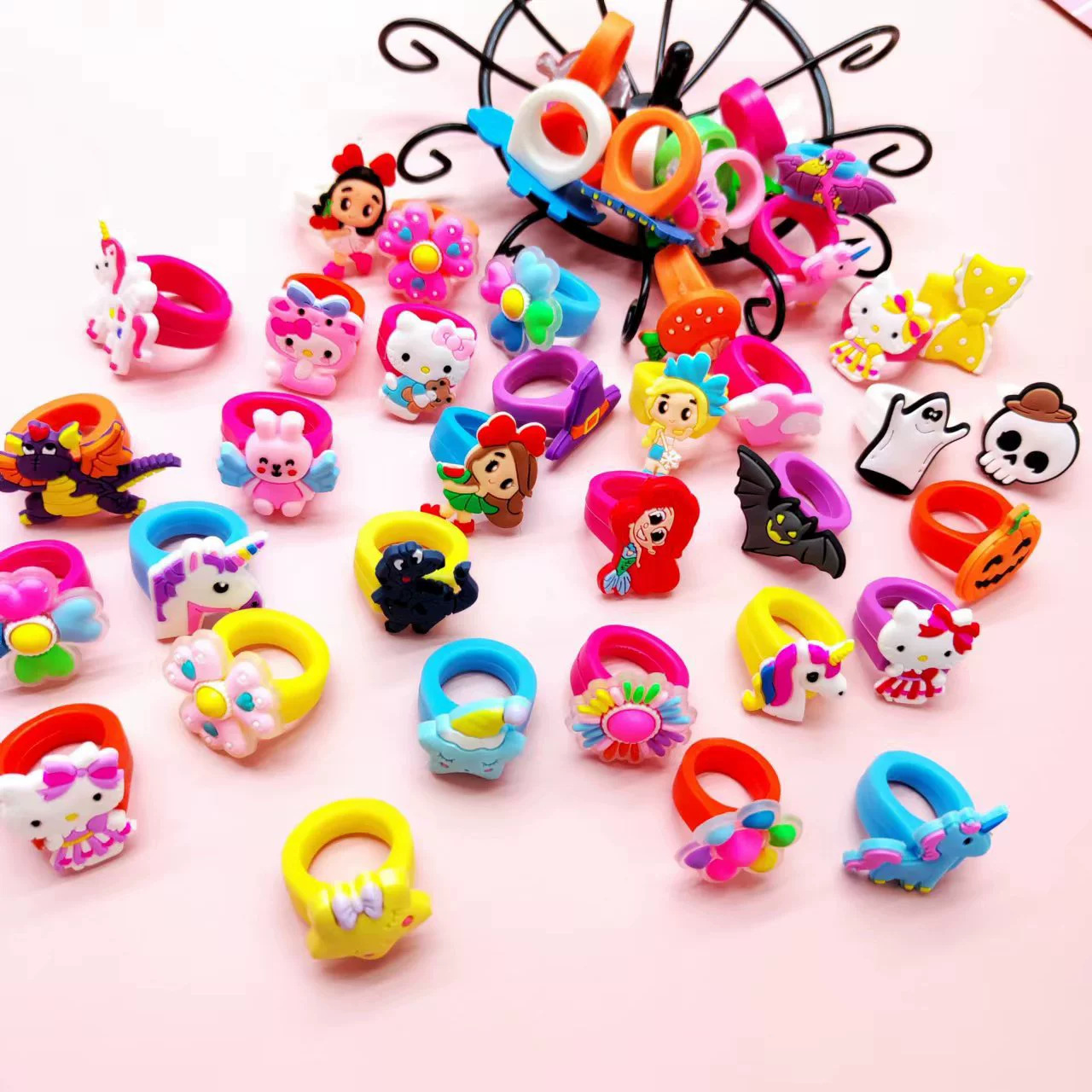 卡通PVC恐龙戒指 创意软胶公仔指环批发 恐龙图案软胶儿童戒指详情17