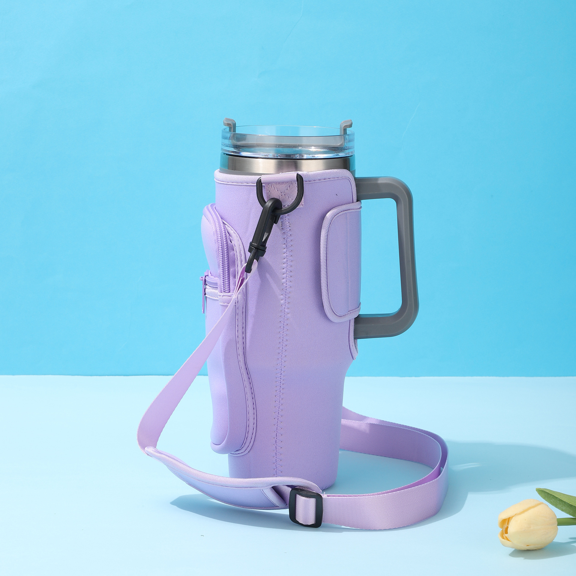 Wholesale 40oz car cup covers, diving fabric, crossbody straps, ice cup covers, and Stanley handle cup covers pic 10